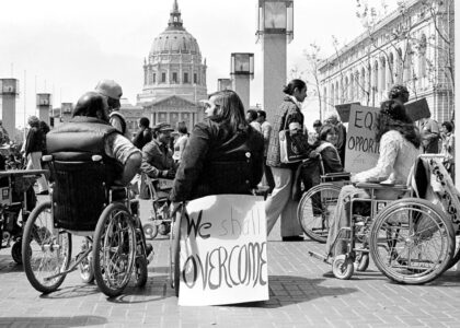 People gathered for protest